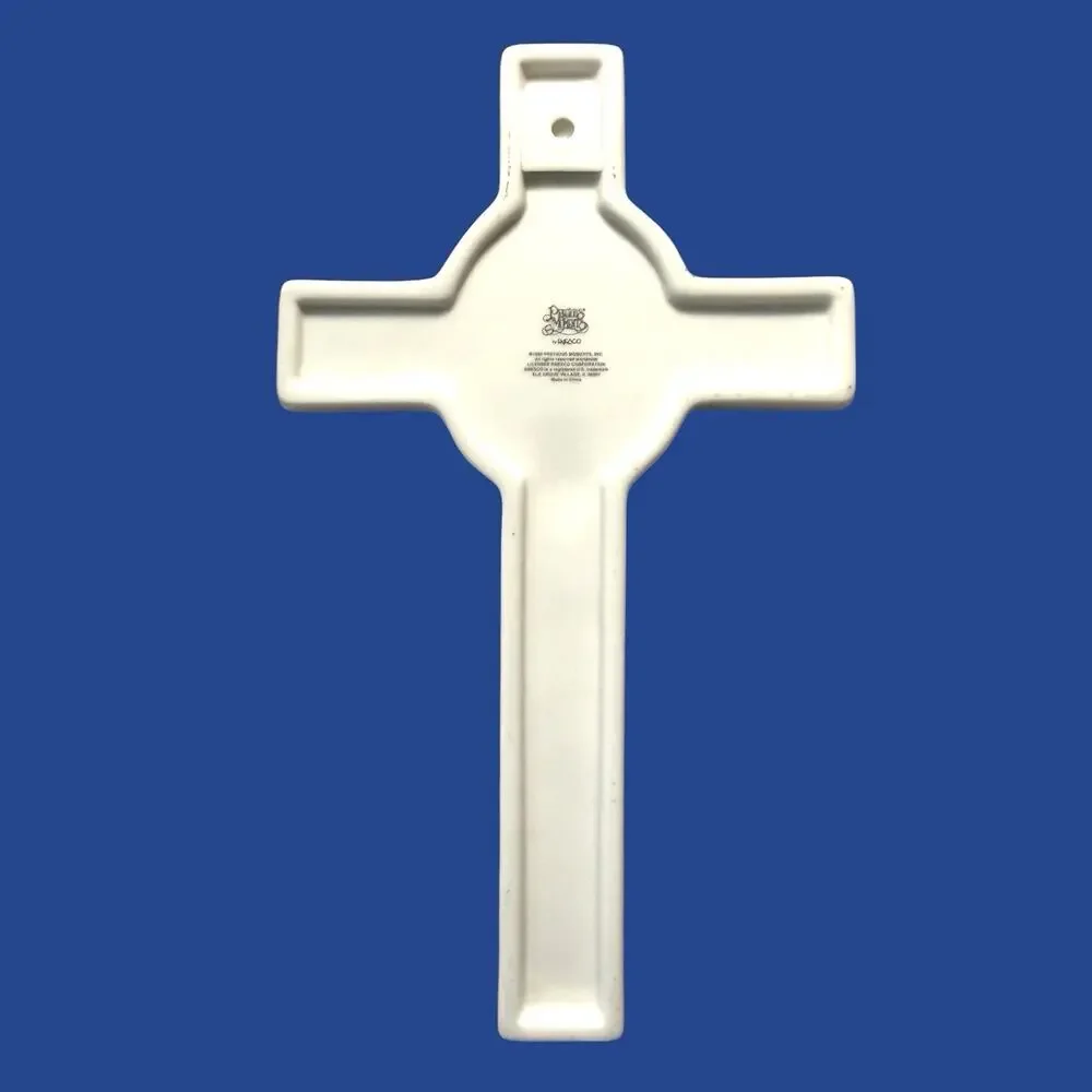 VTG 1990’s Precious Moments Porcelain Jesus Loves Me Wall Cross 8